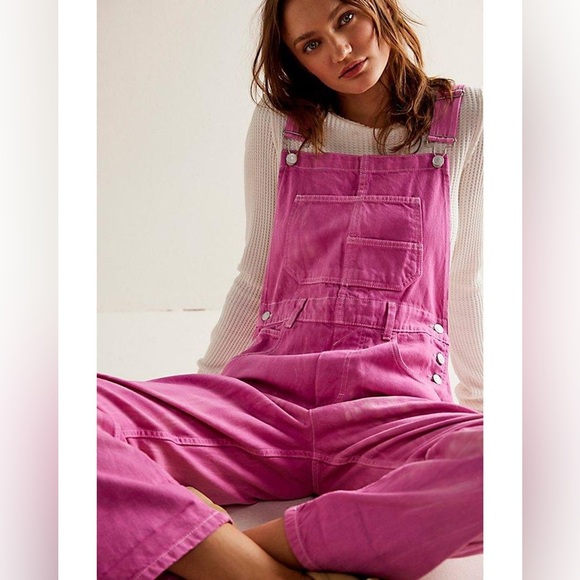 Free People Denim - We the free ziggy denim overalls in shade electric bodysuit size XS